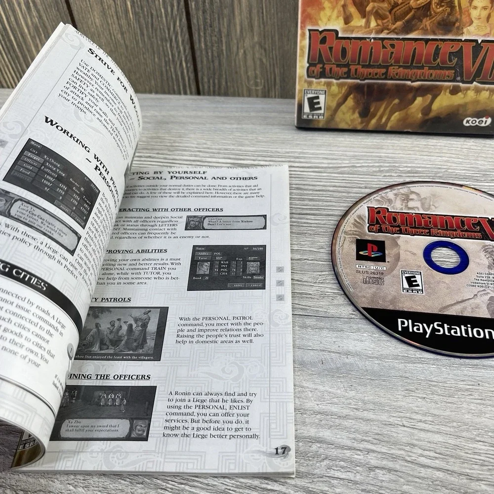 Romance of the Three Kingdoms VII (Sony PlayStation 2, 2002) Tested Working